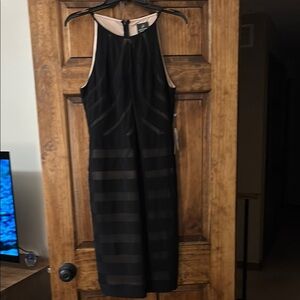 NWT Elegant Black Adrianna Papell Sleeveless Dress - Size 12